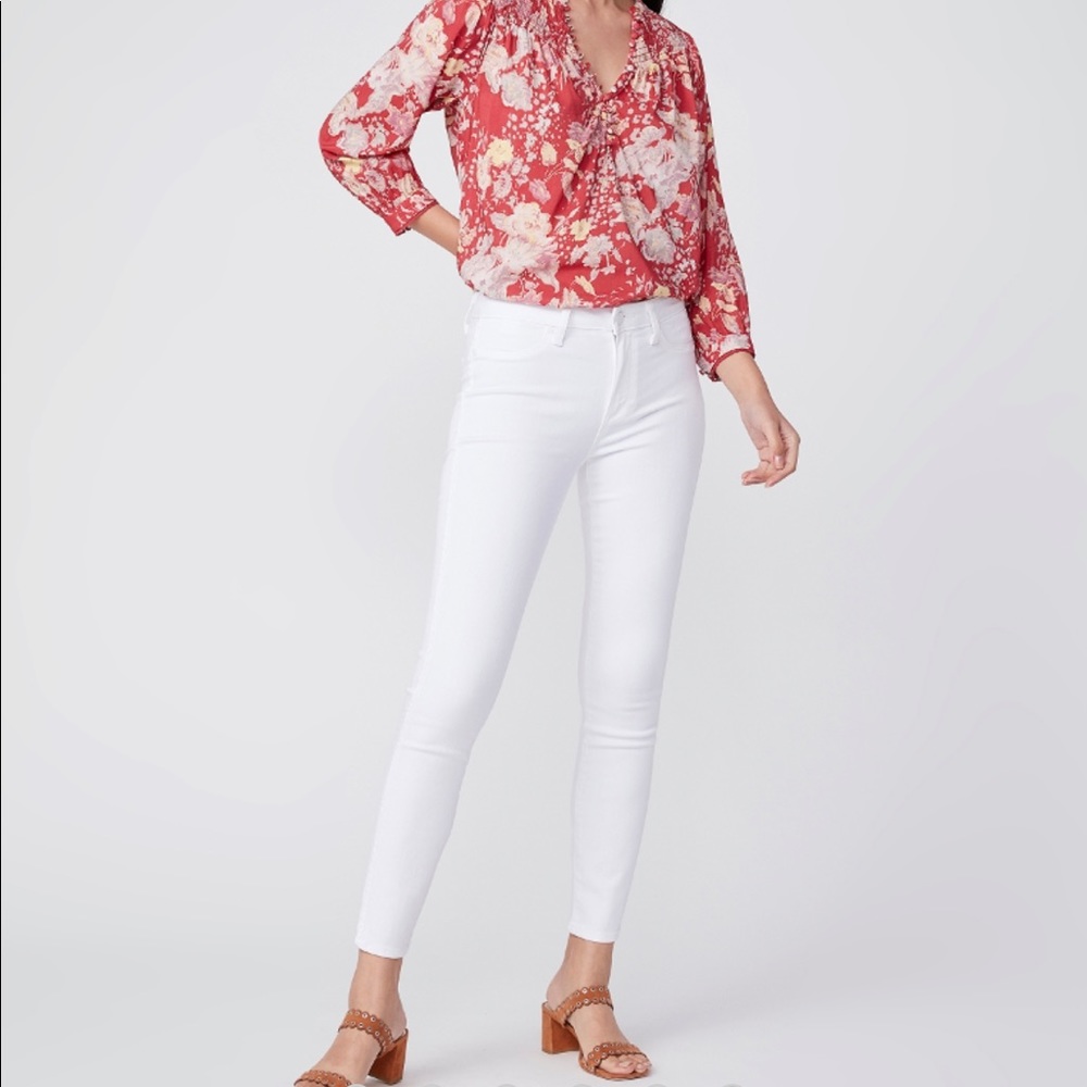Paige Braxton Ankle White Skinny Jeans